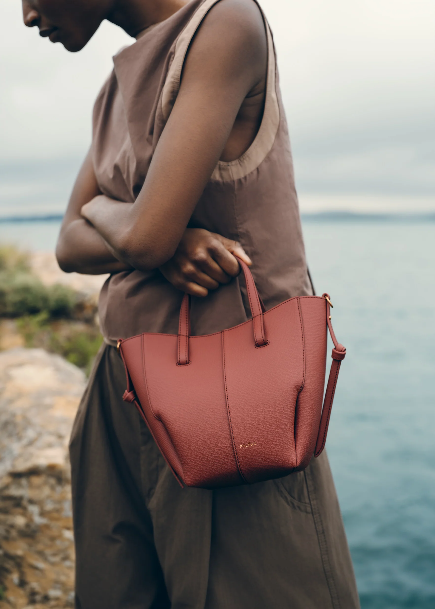Cyme Tote Nano - Terracotta Grainé - Image 4