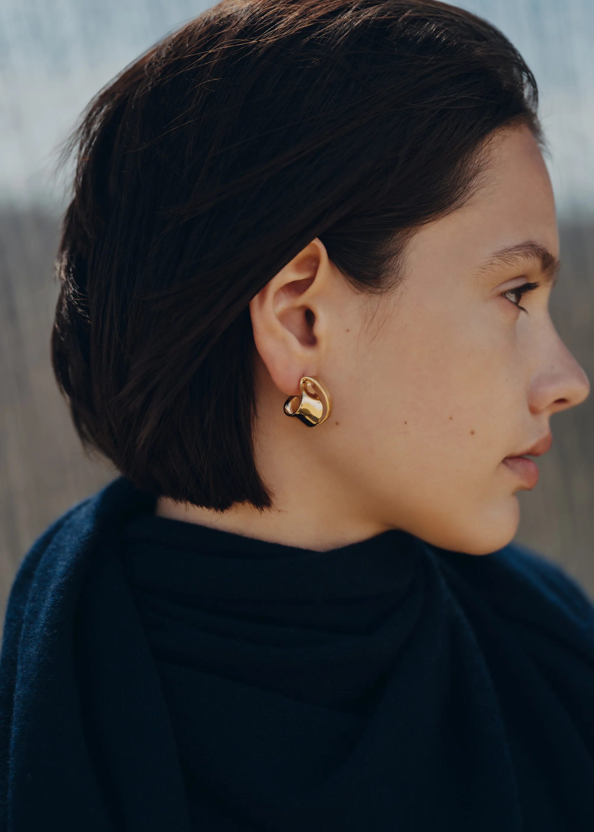 Boucles d'oreilles volutes Éole - Dorée à l'or 24 carats - Image 3