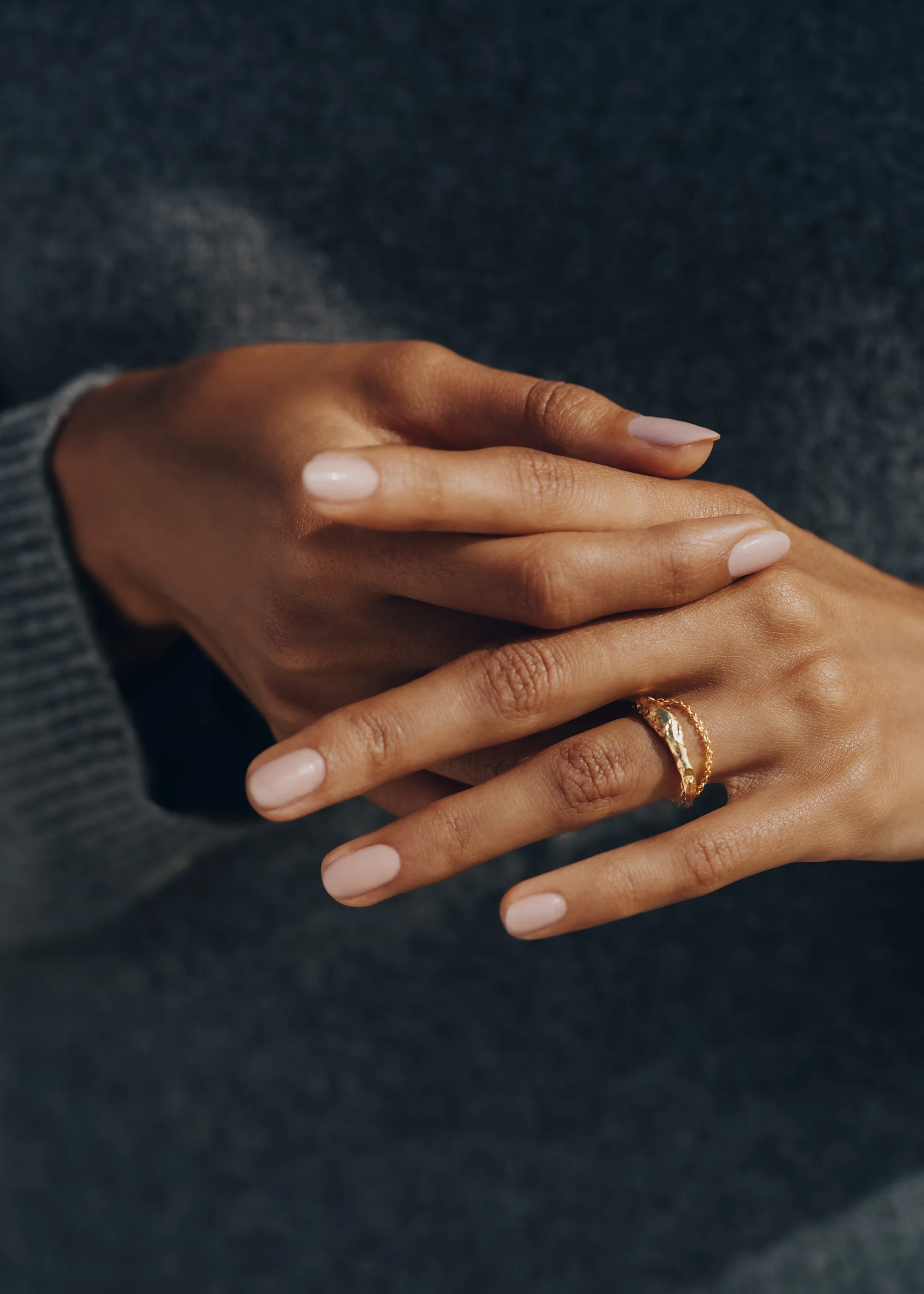Bague chaîne Eroz - Dorée à l’or 24 carats - Image 3