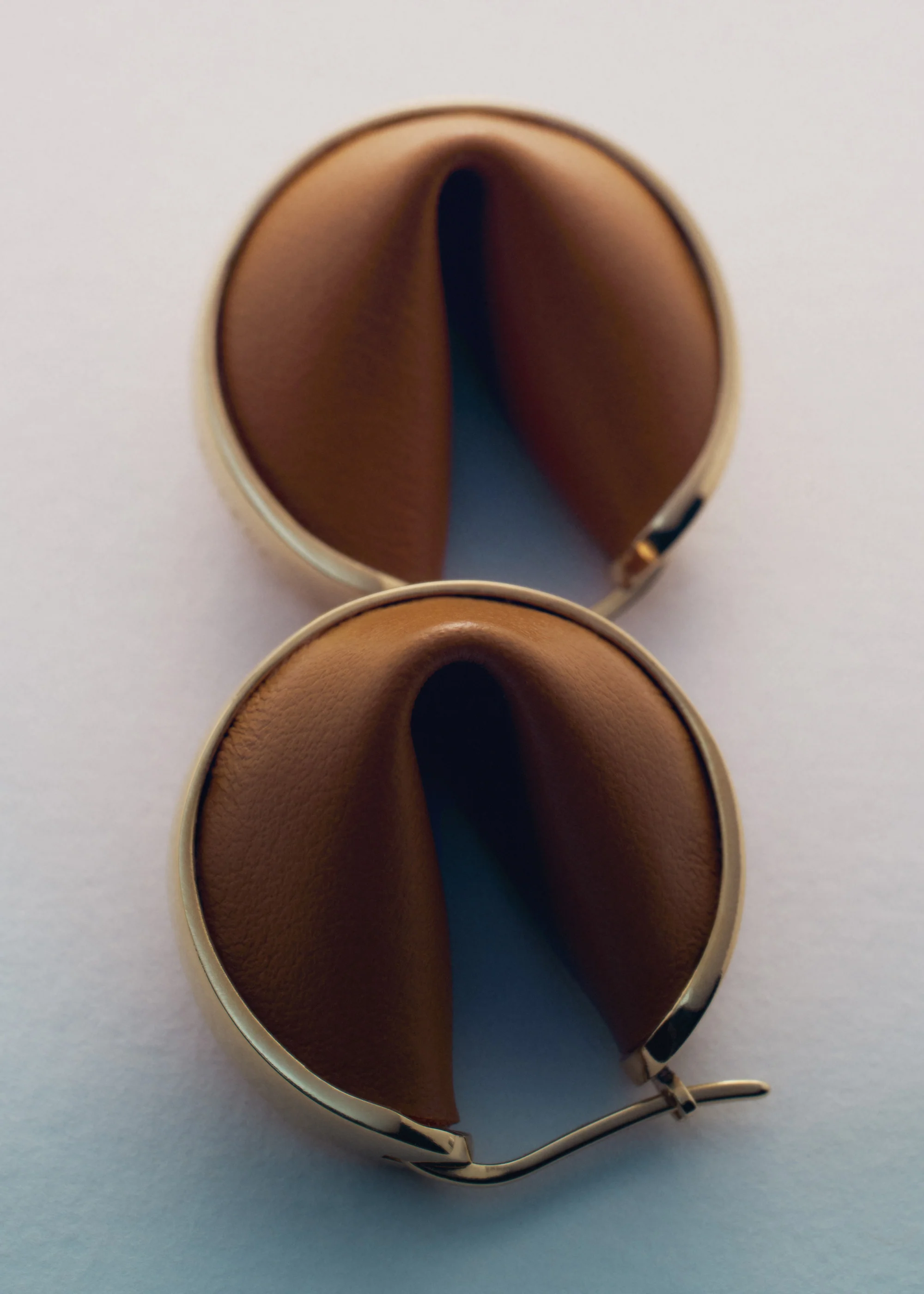 Créoles Ormé - Dorée Cuir Camel - Image 3