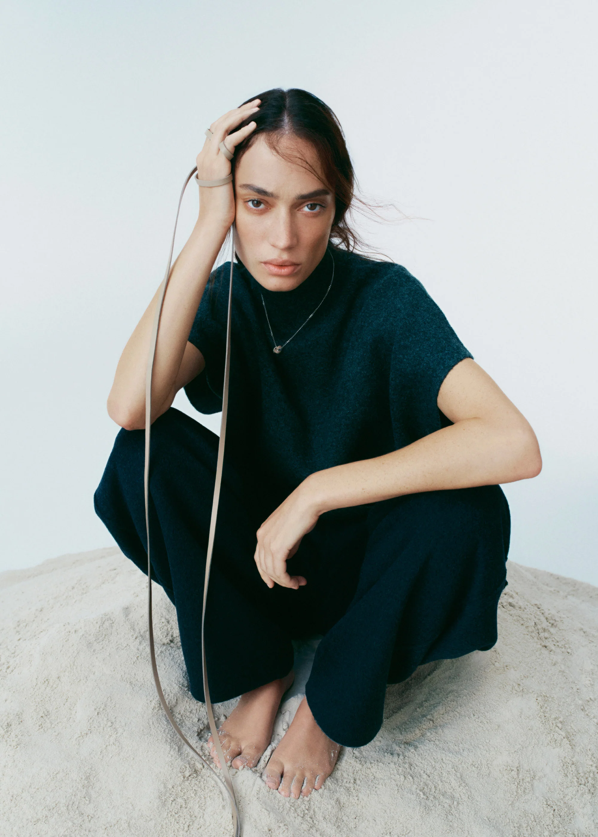 Collier Ormé - Argentée Cuir Taupe - Image 4