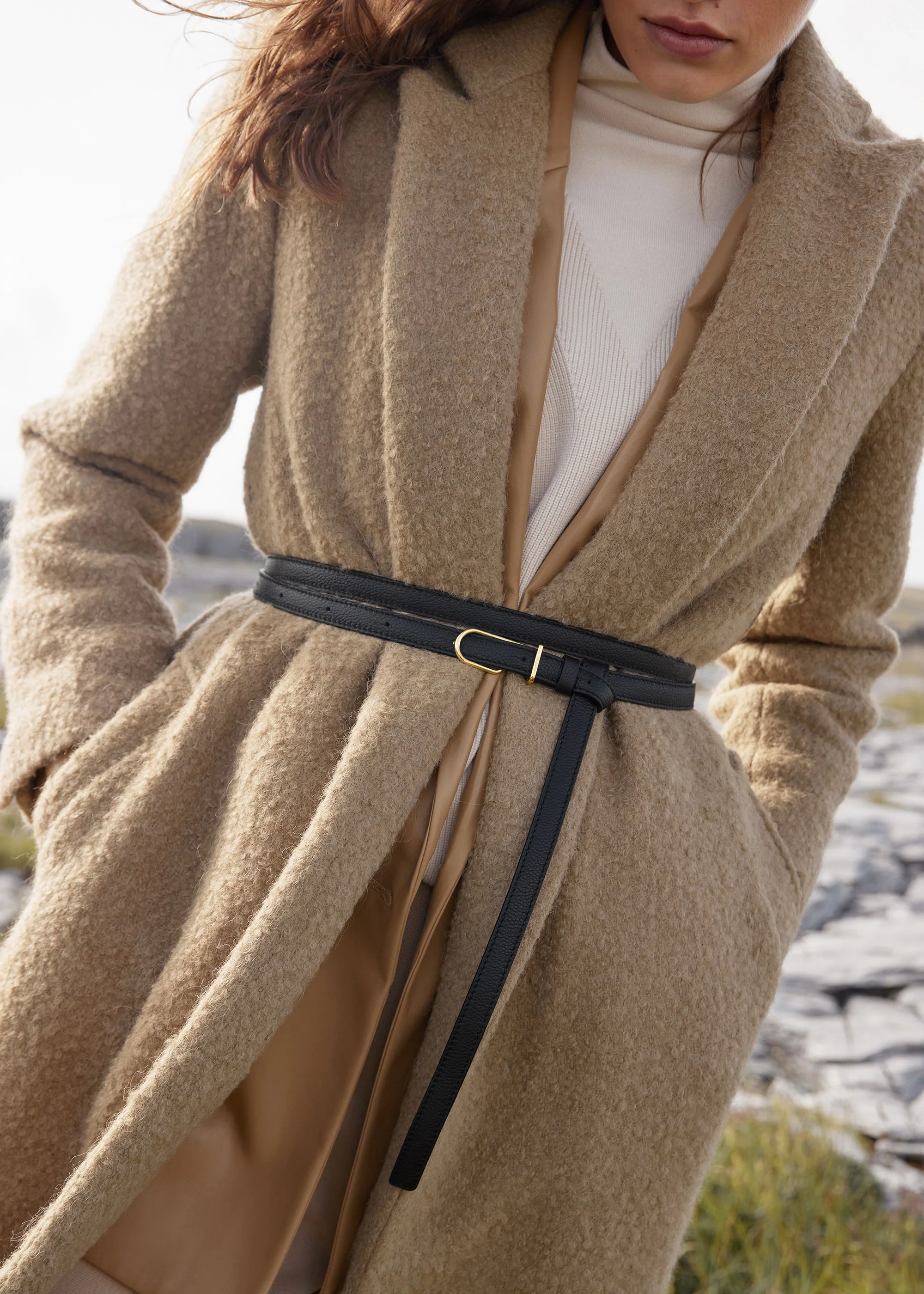 Ceinture Fine Umi - Noir Grainé - Image 3